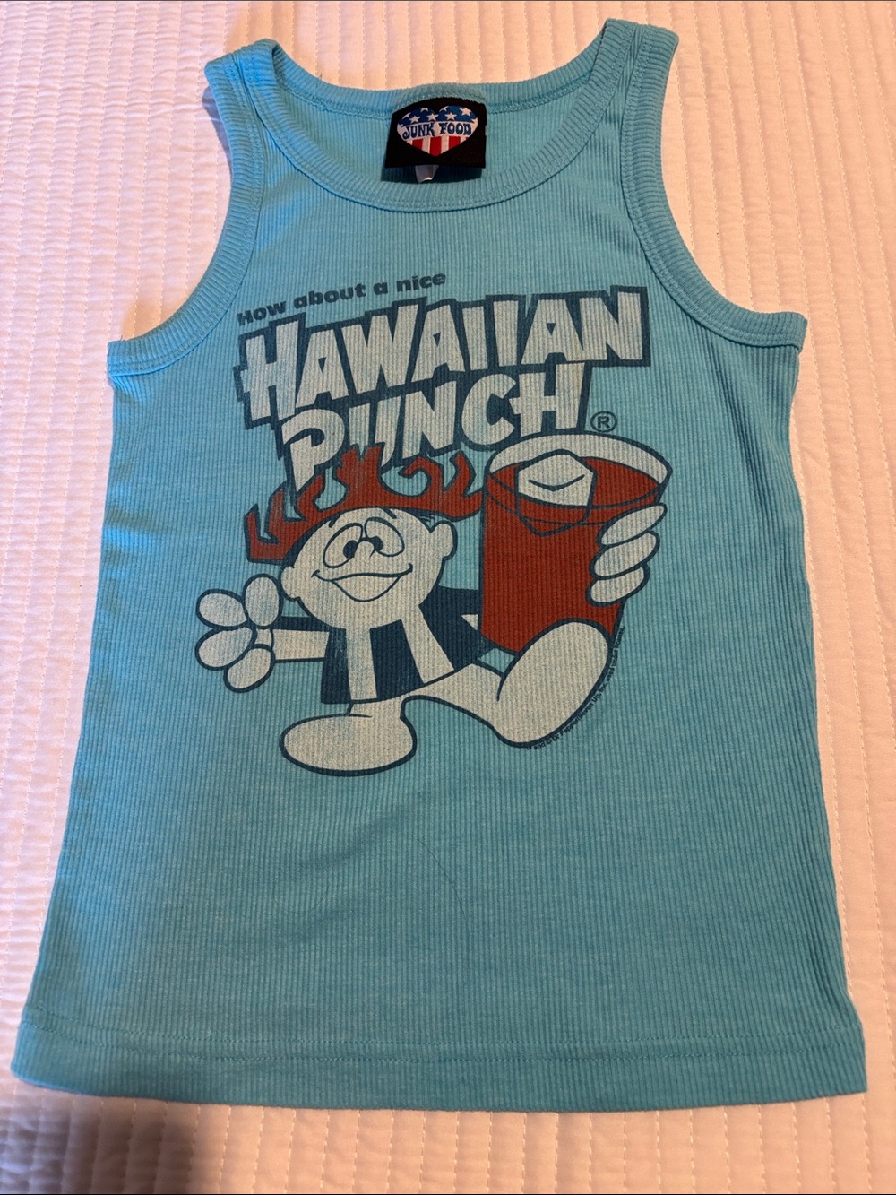 Junk Food Lt Blue Vintage "Hawaiian Punch" Graphic Tank Top